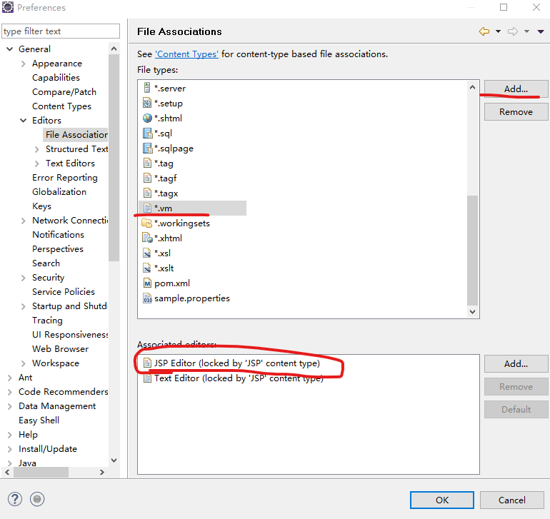 设置vm文件的编辑器
